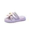 Slipper Fashion Filhos Flors de verão Flors de verão Floras grandes Crianças brancas solas macias solas não deslizantes internos e externos Sapatos R230816