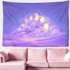 Tapestries Pink Colorful Clouds Starry Tapestry Moon Starry Universe Wall Hanging Room Child Dorm Home Decor R230816
