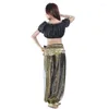 Scene Wear Woman Belly Dancing Sequin Pants Female Chiffon Patchwork