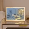 Paintings Creative P Table Lamps Led Light Painting Framed USB Plug Dimming Lamp Wall Artwork Picture Frames for Bedroom Decor 230815