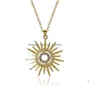 Pendant Necklaces Ins Fashion Gold Plating Moon And Sun Female Rhinestone Sunflower Crescent Necklace For Women Jewelry Drop Delivery Dhqoi