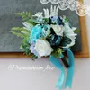 Свадебные цветы Popodion Bouquet Bride Blue de Mariage Accessories ROM80257