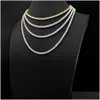 Tennis Graderad halsband för män 1 rad 3/4/5mm bredd Lager Iced Out Moissanite Chain Sier Gold Plated Luxury Jewelry Designer Wome DHZ9R