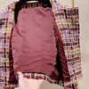 Giacche da donna Fashion Assetto di alta qualità perline RETRO colorate Tweed Plaid Tweed per donne 2023 Sela per rivestimento a doppio petrolio.