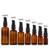 5 10 15 20 30 50 ml leere Bernsteinglas Gesichtscreme Lotionpump Press Flasche Gesichtsreiniger Toilettenartikel Toner Flüssigkeit ätherisch Öl Behälter Miug