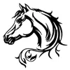 15 15CM Horse Head Beautiful Animal Pattern Vinyl Car Body Decorative Decal Car Stickers Black SilverCA-586320L