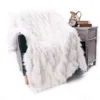 Blankets Modern Style Big Size Ivory Color Feather Artificial Fur Bed Blanket Sofa Cover Decorative