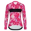 Fietsende shirts tops jersey dames fiets top ademende snel droge roze zomer lange mouw sportcyclus fietskleding 230815