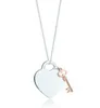 Sterling ketting hanger vrouwelijke sieraden prachtige officiële klassieker en co tiffanybead ketting blauwe hartkwaliteit ontwerper armband tiffanyjewelry