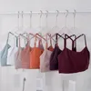 lu yoga sport solide kleur yoga sling bh bra y word mooi teruglopende sport ondergoed vrouwen schokdichte bijeenkomst strak met bh -pads