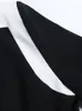 여자 정장 블레이저 eam 여자 검은 흰색 컬러 블록 우아한 블레이저 라펠 긴 슬리브 재킷 패션 스프링 스프링 가을 1df076201 230815
