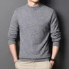 Men's Sweaters Half high round neck men's sweater 100all wool warm solid color pullover bottom clothing 230815