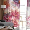 Kurtyna kwiat sztuki wspaniałe zasłony okienne do sypialni Drape Decor Decor Tiul Curtains do salonu szyfonowe zasłony