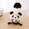 Berets Winter Cute Panda Kids Hats Big Pom Warm Knitted Hat Plush Boys Girls Caps Cartoon Ear Flap Windproof Toddler