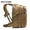 バックパッキングパックOulylan Molle Backpack多機能バックパックスポーツマン女性ポータブルバッグ戦術防水性両方の肩拡大ユニセックス230815