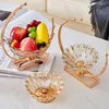 Plates Nordic Metal Glass Dry Fruit Plate Light Luxury Feng Shui Household Living Room Crystal Storage Ornaments