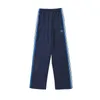 Men's Pants Needles AWGE Men Women 1:1High Quality Butterfly Embroidered Side Ribbon Casual Royal Blue