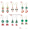 Dungle Chandelier Avrupa ve Amerikan Noel Ağacı Santas Geyik Emamelik Küpe Vintage Etnik Kızlar Kadın Hoop Küpe Jewelr DHXB7