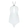 Jumpsuits voor dames rompers veelzijdige halter sleutelgat kristallen ster verfraaid veter mouwloos bandage bodysuit 230815