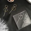 Stud Earrings Simple Korean Long Style Tassel Pendant Size Circle For Woman Girls Punk Metal Geometric Earring Pretty Jewelry Bijoux