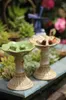 Tuindecoraties Keramische hoogvoetige miniaturen Miniatures Bird Animal Feeder Decoratie Outdoor Desktop Ornaments Groceries