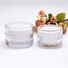 Limpo 1 oz 10g 15g 20g de luxo acrílico dupla parede de parede dupla de pele creme de rosto 5g jar Skincare 30g 50g garrafas de frascos enviados por mar kljoq