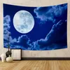 Tapissries Night Sky Moon Wall Hanging Tapestry Tapestry Black and White Tapestry Wall Hanging Lämplig för hem R230815