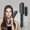 Professional Hair Straightener Brush for Women - Dual-Use Heating Comb for Straightening and Curling - Mini and Portable