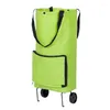 Förvaringspåsar Portable Folding Bag Fashionable High-End Hushålls Pull Rod Shopping Travel Tugboat Cart