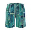 Men's Shorts Summer Board Abstract Geometry Running Surf Blue Skies Print Custom Beach Casual Fast Dry Swimming Trunks Big Size