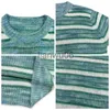 Men's Sweaters Korean Fashion Striped Patchwork Mohair Knitted Sweaters Retro Mens Oversized Knitwears Y2k Harajuku Female Round Neck Sweaters J230806