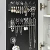 Smyckespåsar Akrylhalsbandsorganisatör Stativ Holder Earring Display Rack Storage Ring Case Armband som visar hyllvägg klistermärke
