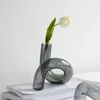 Kubki Creative Glass Wazon Wazon Świece Clear -Flower Wedding Centerpiece Home Dekoracja Stół Świeczca uchwyt 230816