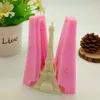 Backformen 2pcs unmittelbarer 3D -Eiffelturm Silikonform Fondantformen für DIY -Kuchen Dekorieren Seifenwerkzeug Backware