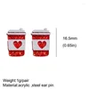 Orecchini per borchie Trend 2023 Love Heart San Valentines per donne Cette cuori rosa Strawberry Gift kawaii Glitter gioielli