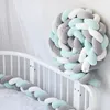 Bed Rails 1M/2M/3M/4M Baby Bed Bumper Infant Cradle Cot Protector Knot Braid Bumper Plush Pillow Cushion Crib Anti-collision Room Decor 230816