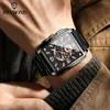 Wristwatches BINBOND High-end Men's Square Watch Male Student Waterproof Luminous Calendar Quart Clock Relogio Masculino