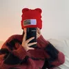 Czapki czapki/czaszki Balaclava męski Y2K Winter Bear Big Ear Beanie Kapelusz ciepły hip-hopowy punk zabawne imprezowe dzianinowe czapki dla kobiet jesienna wełniana czapka 230815