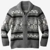 Men's Sweaters Winter Sweatercoat Men Kintted Sweaters Jacket Autumn Casual Vintage Shawl Collar Zipper Cardigan Jacquard Thick Knitwear Jersey J230806