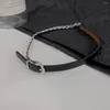 Chains Black Leather Rope Choker Collar Chain Female Neck Strap Personalized High-end Accessories Necklace Spicy Girl