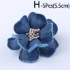 Decorative Flowers 5Pcs/Lot Denim Flower Artificial Small Camellia Wedding Decor Diy Scrapbooking Headdress Craft Garment Supplies