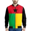 Giacche da uomo Guinea Bissau con cerniera con cerniera gratis Nome fatto personalizzato Numero team Logo GW Coats GnB Travel Guinee Nation Flags Pot Clothes