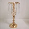 Silverguld Tall Crystal Chandelier Flower Vase Centerpieces Metal Flower Stand för bröllopsbord Händelse Födelsedag Hemdekoration Ocean Rasm