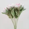 Dekorativa blommor handstickat garnblomma virkningssimulering Gradient Rose Home Creative Decoration Wedding Party Festive Gift