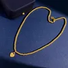 Nytt designad mode 925 Silver T-Letter Peach Heart Gold Beads Chain Halsband Titanium Steel Love Beads Chain Armband Designer Jewelry T0814