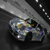 Högkvalitativ 3 -lager Rainbow Chrome Silver Holographic Vinyl Wrap Decal Bubble For Car Wrapping Film309m