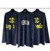 BLCG LENCIA UNISSISEX Autumn High padrão de manga longa Camisetas homens homens pesos pesados ​​100% algodão Tops de tecido lavado Retro Pullover 85207