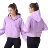 Scuba Dupes Hoodie Half-Lat Half Zip Damen-Yoga-Anzug Designer-Kapuzenpullover Damen-Fitnessstudio Sportbekleidung Outdoor-Sport Jogging-Kapuzenpullover Dick langärmelig mit Fleece5