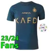 Al Mens Tshirts 2324 NASSR FC Ronaldo Futbol Formaları Erkekler Çocuklar Kital Hilal Suudi Tekdüzen Ev Sarı Cr7 Boys Futbol Şiirt Benzema Hayranları Oyuncu Versiyon Jersey 2