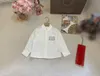 designer Kids Clothing Logo patch pocket Summer Baby Shirt Solid color Blouses Size 100-160 CM Fashion children shirt July14